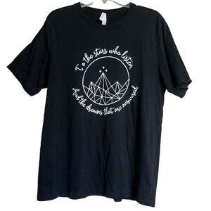 Bella Canvas Women’s “ToThe Stars Who Listen” Quote Tee, ACOTAR, XL